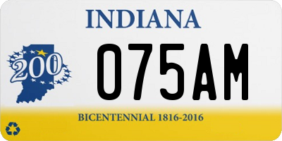 IN license plate 075AM