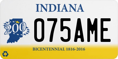IN license plate 075AME