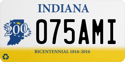 IN license plate 075AMI