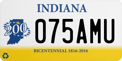 IN license plate 075AMU