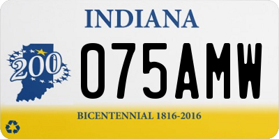 IN license plate 075AMW