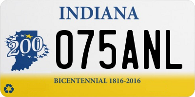 IN license plate 075ANL