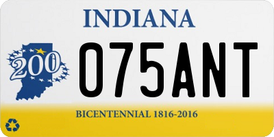 IN license plate 075ANT