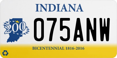 IN license plate 075ANW