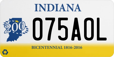 IN license plate 075AOL
