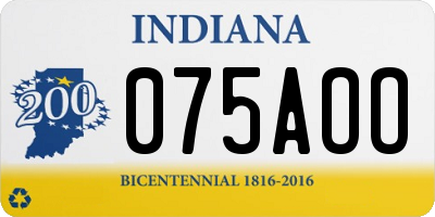 IN license plate 075AOO