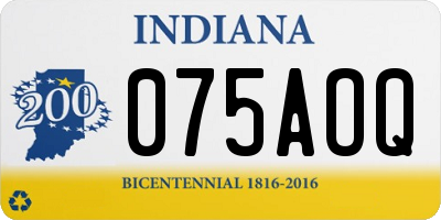IN license plate 075AOQ