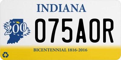 IN license plate 075AOR