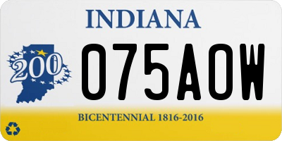 IN license plate 075AOW