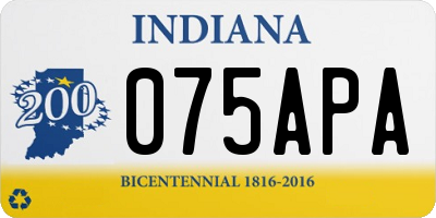 IN license plate 075APA