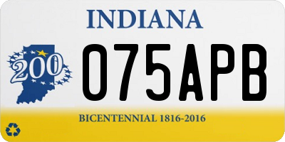 IN license plate 075APB
