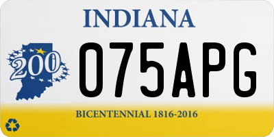 IN license plate 075APG
