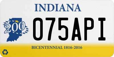 IN license plate 075API
