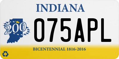 IN license plate 075APL
