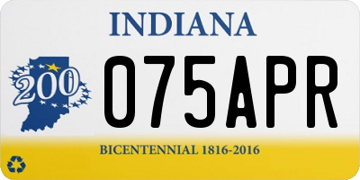 IN license plate 075APR