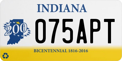 IN license plate 075APT