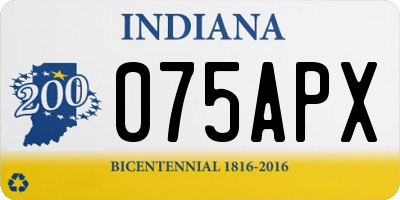 IN license plate 075APX