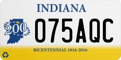 IN license plate 075AQC