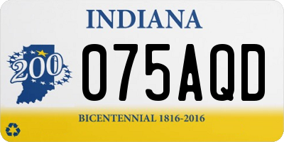IN license plate 075AQD