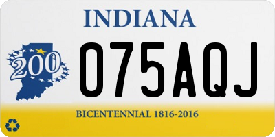 IN license plate 075AQJ
