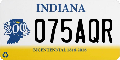 IN license plate 075AQR