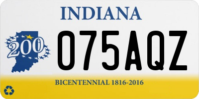 IN license plate 075AQZ