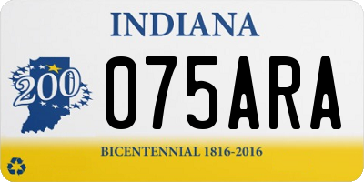 IN license plate 075ARA