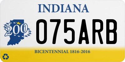 IN license plate 075ARB