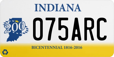 IN license plate 075ARC