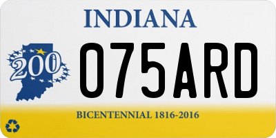 IN license plate 075ARD