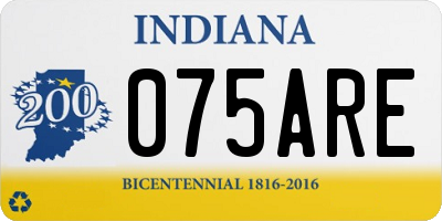 IN license plate 075ARE