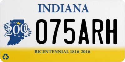 IN license plate 075ARH