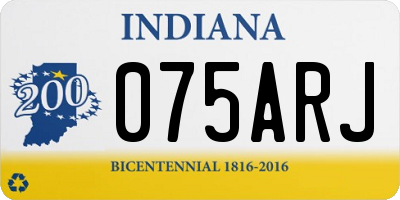 IN license plate 075ARJ