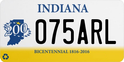 IN license plate 075ARL