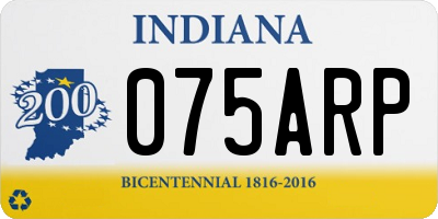 IN license plate 075ARP