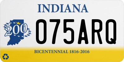 IN license plate 075ARQ