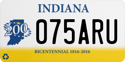 IN license plate 075ARU