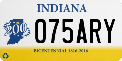IN license plate 075ARY