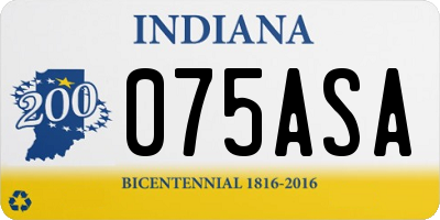 IN license plate 075ASA