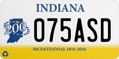 IN license plate 075ASD