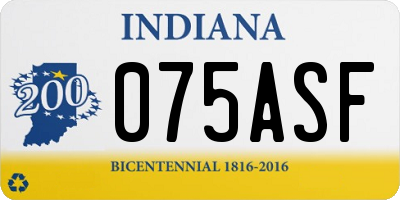 IN license plate 075ASF