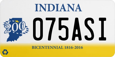 IN license plate 075ASI