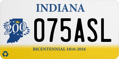 IN license plate 075ASL