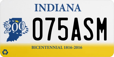 IN license plate 075ASM