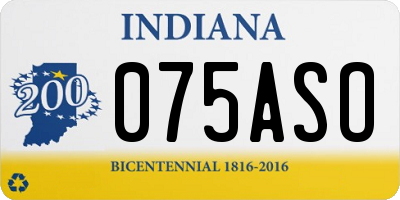 IN license plate 075ASO