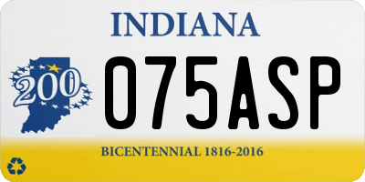 IN license plate 075ASP
