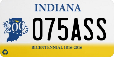 IN license plate 075ASS