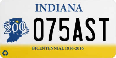 IN license plate 075AST