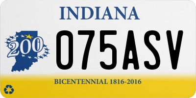 IN license plate 075ASV