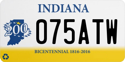 IN license plate 075ATW